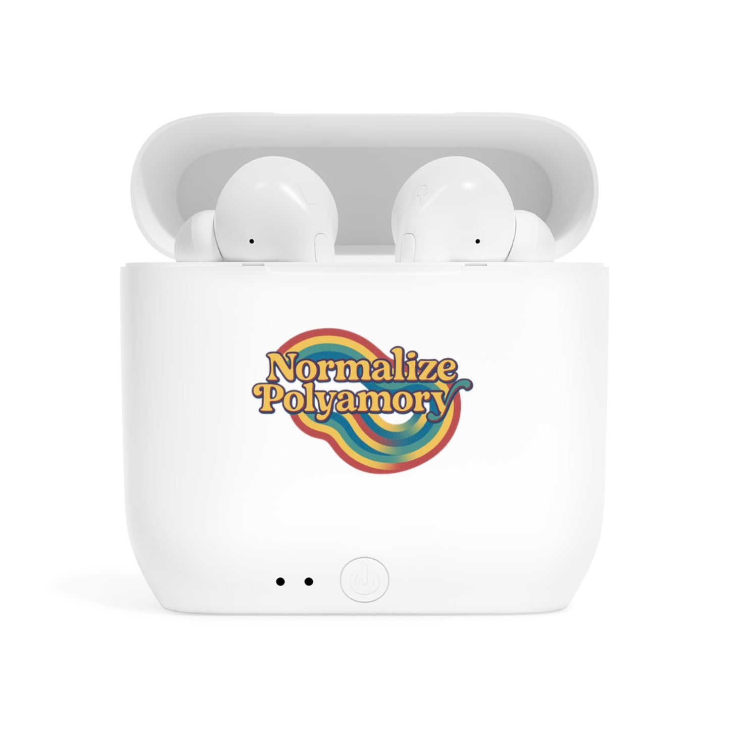 Sisterwives Normalize Polyamory Wireless Earbuds, Wireless Ear Buds Cover, Fun Tech Accessory, Gift for Music Lovers, Modern Chic