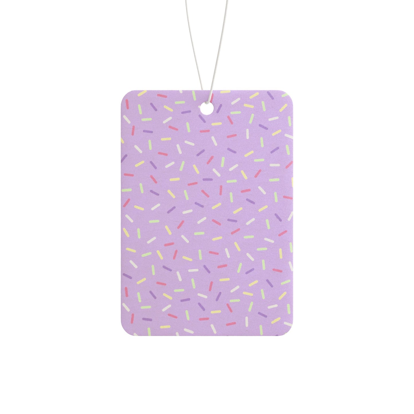 Purple Pastel Sprinkle Car Air Freshener – Cute Confetti Aesthetic Hanging Diffuser | Pine, New Car & Black Ice Scents