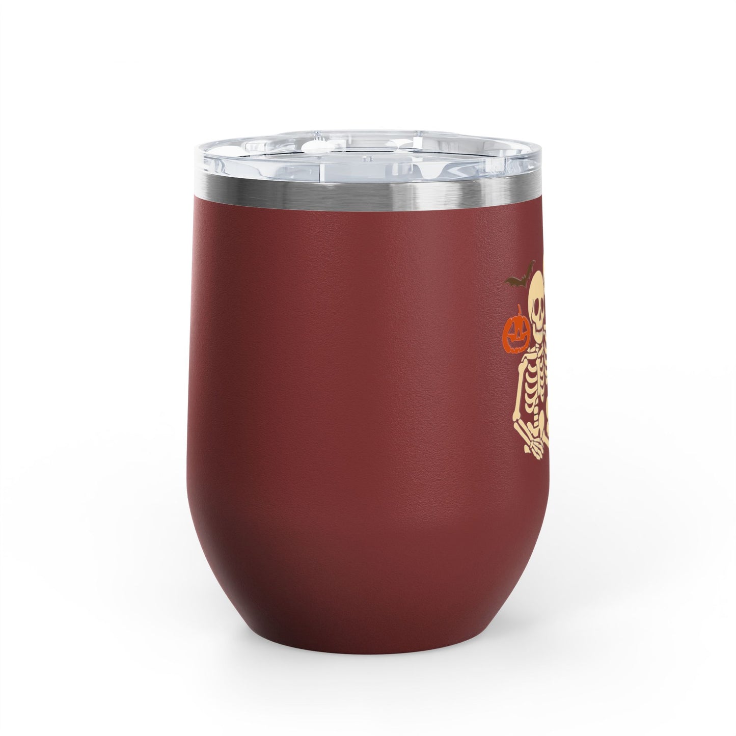 Halloween Skeleton Polyamory Wine Tumbler, Spooky Drinkware for Festive Parties, Perfect gift for wine lovers, Trick or Treat, Fall Celebrations