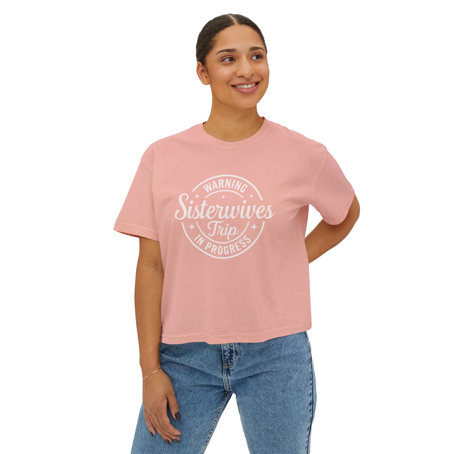 WARNING Sister Wives Trip in Progress Women's Boxy Tee, Matching Couples T-Shirt