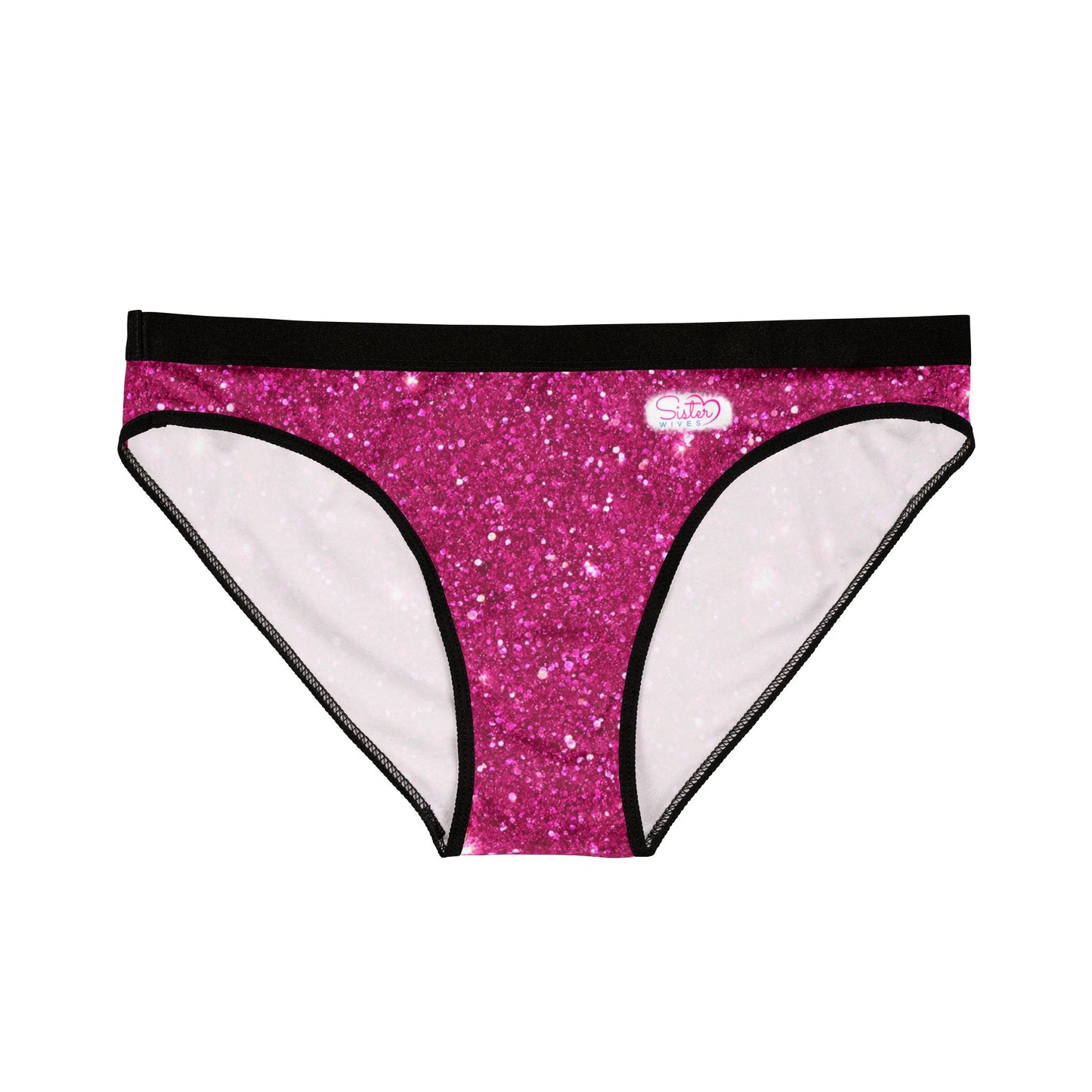 Women’s Valentine’s Glitter Underwear – Pink Sparkle Panties, Polyamory & Swinger Friendly Lingerie, ENM Pride, Matching Couples Sets Available