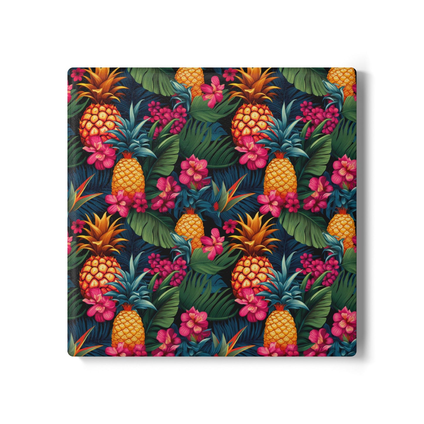 Upside-down Tropical Pineapple Coaster Set - Fun Summer Drink Coaster, Home Bar Decor, Tropical Party Supplies, Gift for Beach Lovers, Kitchen Accessory