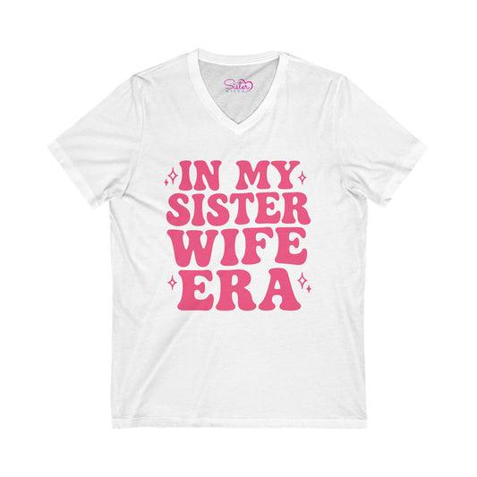 Pink In My Sister Wife Era V-Neck Tee, Casual Shirt, Gift for Sister, Fun Fashion T-Shirt, Summer Top, Everyday Wear