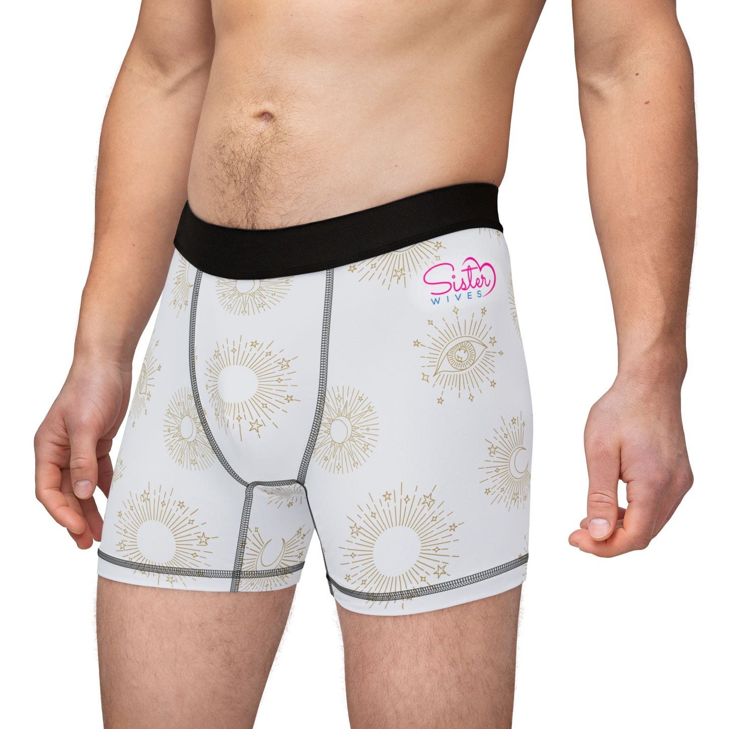 Celestial Polyamory Men’s Boxer Briefs – Astrology & Cosmic Underwear | ENM, Non-Monogamy & Pride-Friendly Intimates