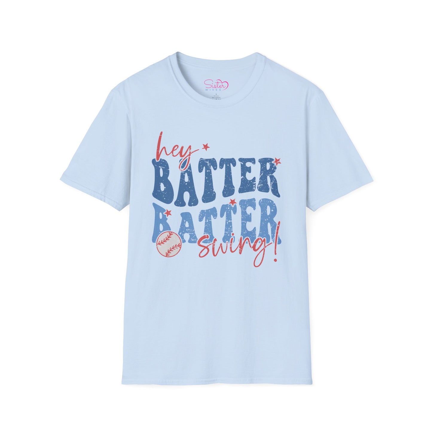 Hey Batter Batter Swing T-Shirt | Playful Swinger Humor Tee | ENM & Polyamory Lifestyle Apparel
