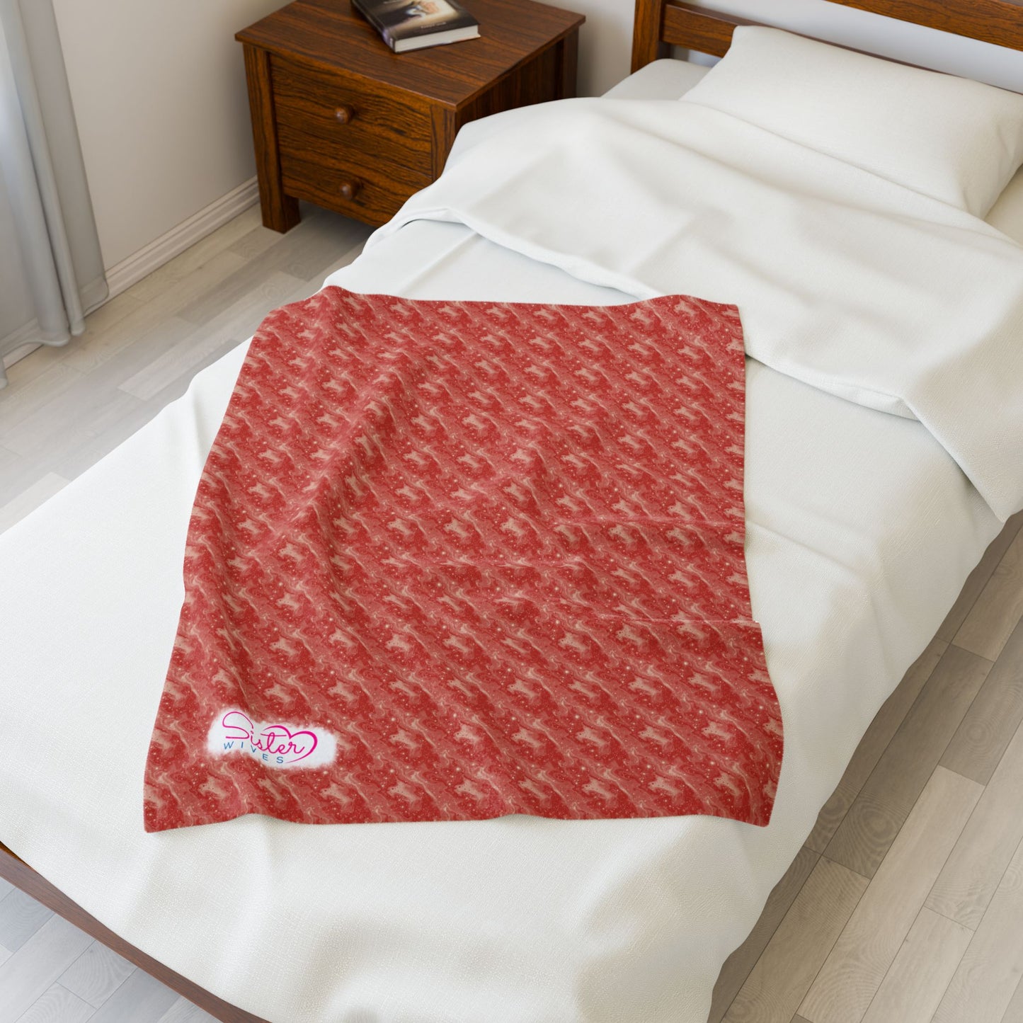 Sister Wives Red Oil Slick Cozy Velveteen Plush Blanket for Comfort & Warmth, Great for Home Decor, Gifts, Living Room, Couch, Bedroom