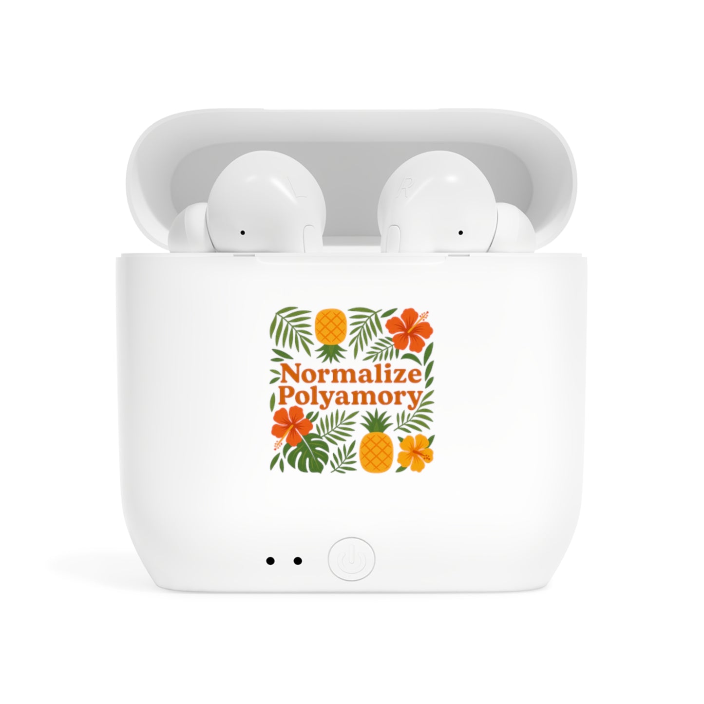 Normalize Polyamory Wireless Earbuds, Wireless Ear Buds Cover, Fun Tech Accessory, Gift for Music Lovers, Modern Chic