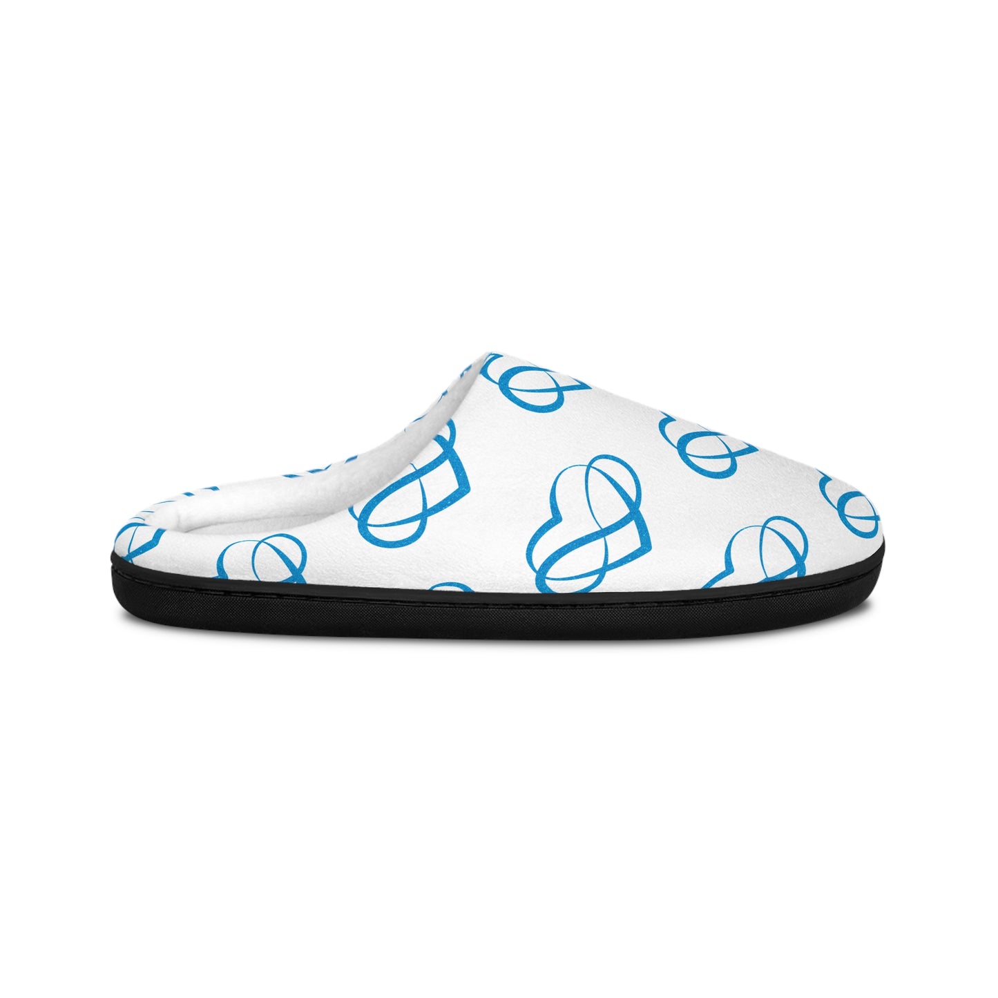 Women's Blue Heart Indoor Slippers — Cozy Slip-On House Shoes