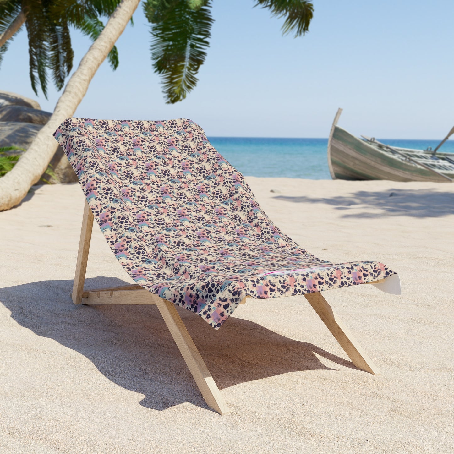 Pastel Leopard Abstract Beach Towel | Polyamory & ENM Friendly | Soft Aesthetic Pool & Beach Towel | Cruise, Resort & Pride Travel Towel | Sisterwives Collection