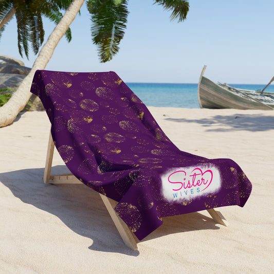 Celestial Zodiac Polyamory Beach Towel | ENM & Non-Monogamy Friendly Astrology, Zodiac & Magical Aesthetic Pool Towel