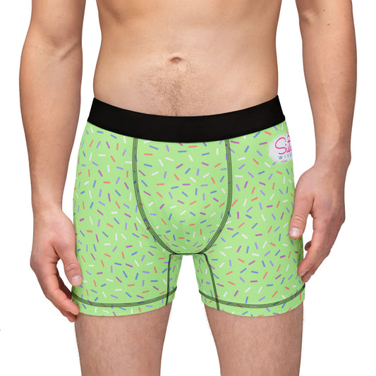 Green Sprinkle Men’s Boxer Briefs | Polyamory-Friendly Underwear | ENM Men’s Loungewear | Aesthetic Stretch Boxer Briefs | Body-Positive Intimates