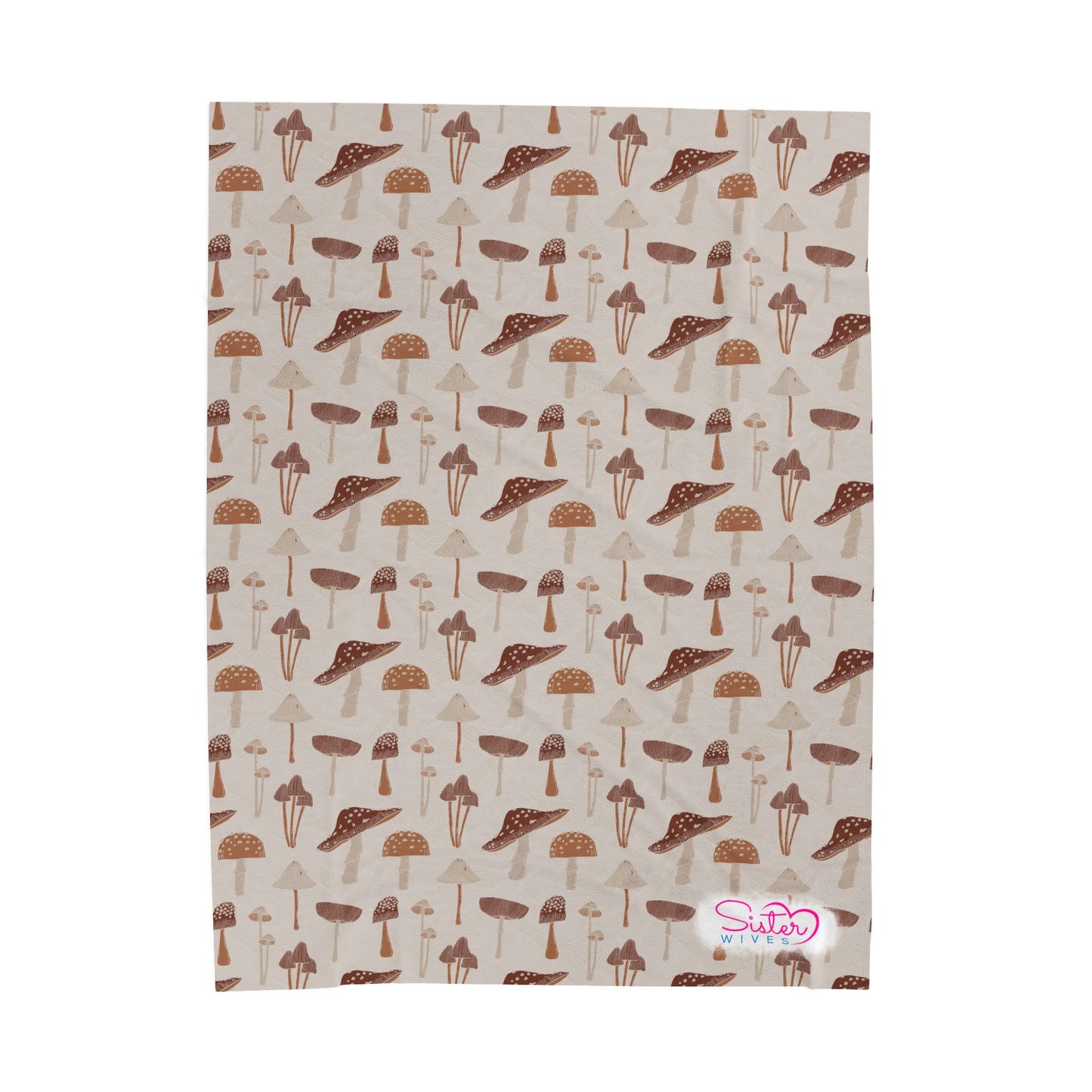 Natrual Mushroom Throw Blanket | Cottagecore Woodland Cozy Blanket | Boho Nature Home Decor | Polyamory & ENM Friendly