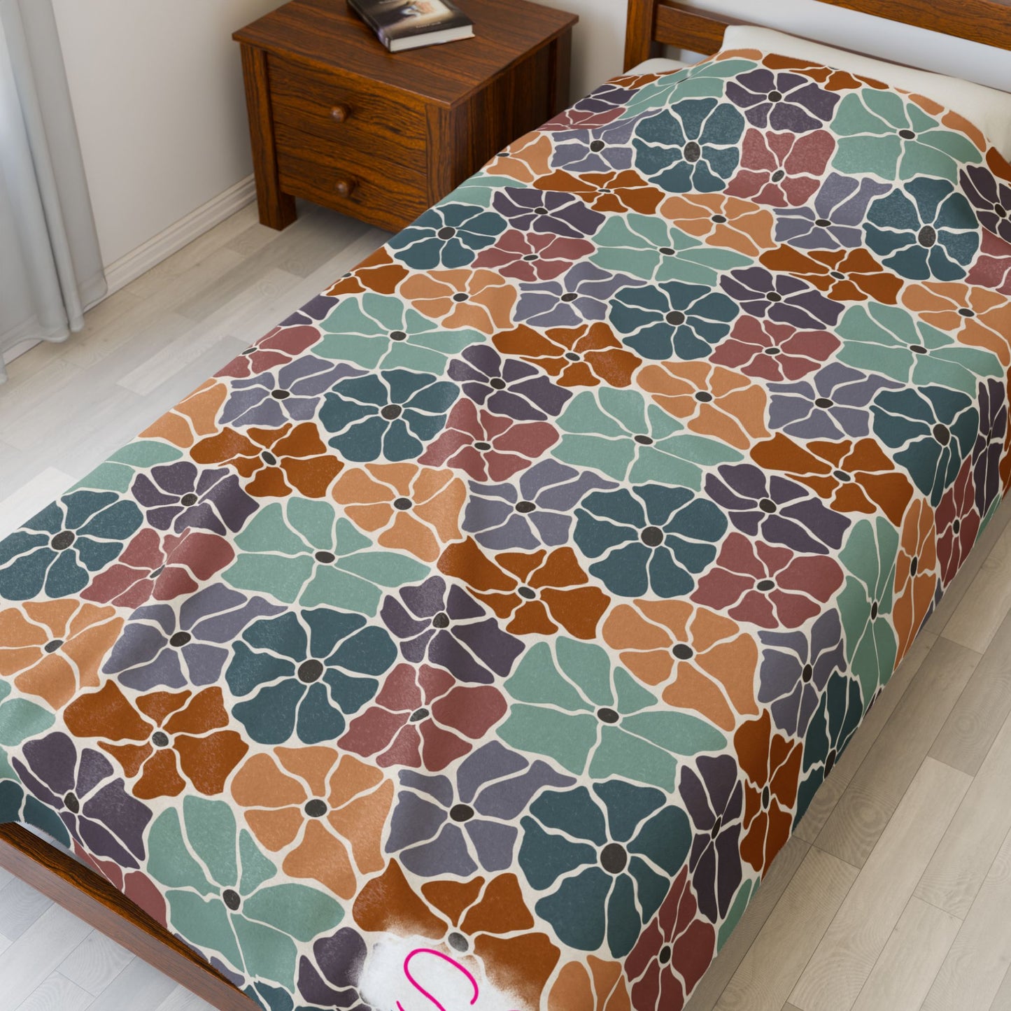 Boho Floral Throw Blanket – Cozy Botanical Home Decor | Polyamory & ENM Friendly