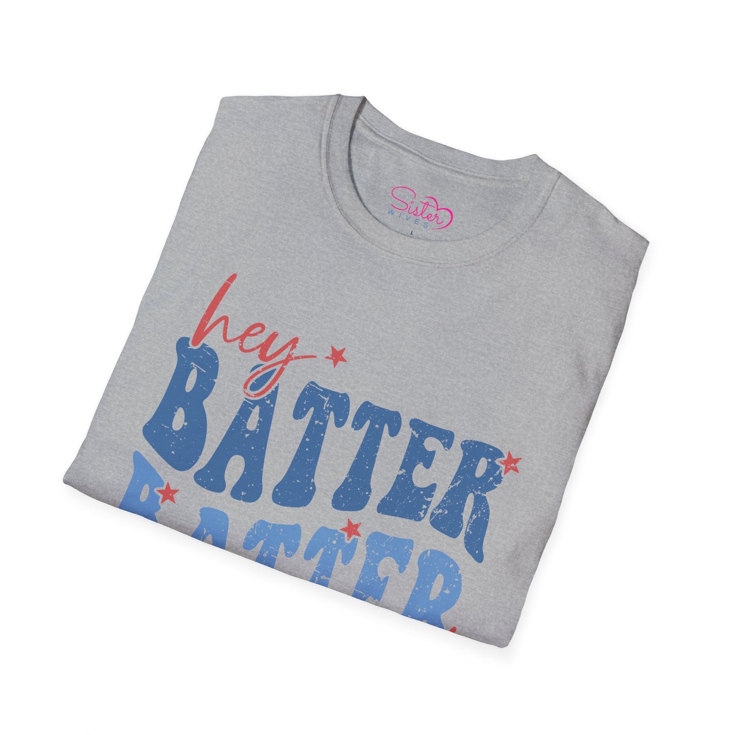 Hey Batter Batter Swing T-Shirt | Playful Swinger Humor Tee | ENM & Polyamory Lifestyle Apparel