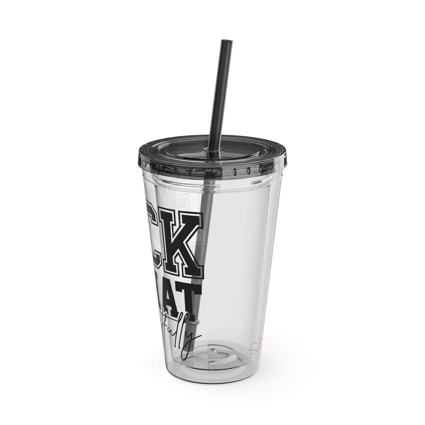 Fuck That, Respectfully” 16oz Sunsplash Tumbler | Funny Sarcastic Humor Cup | Sassy Attitude Drinkware | Bold Statement Travel Tumbler | Snarky Gift