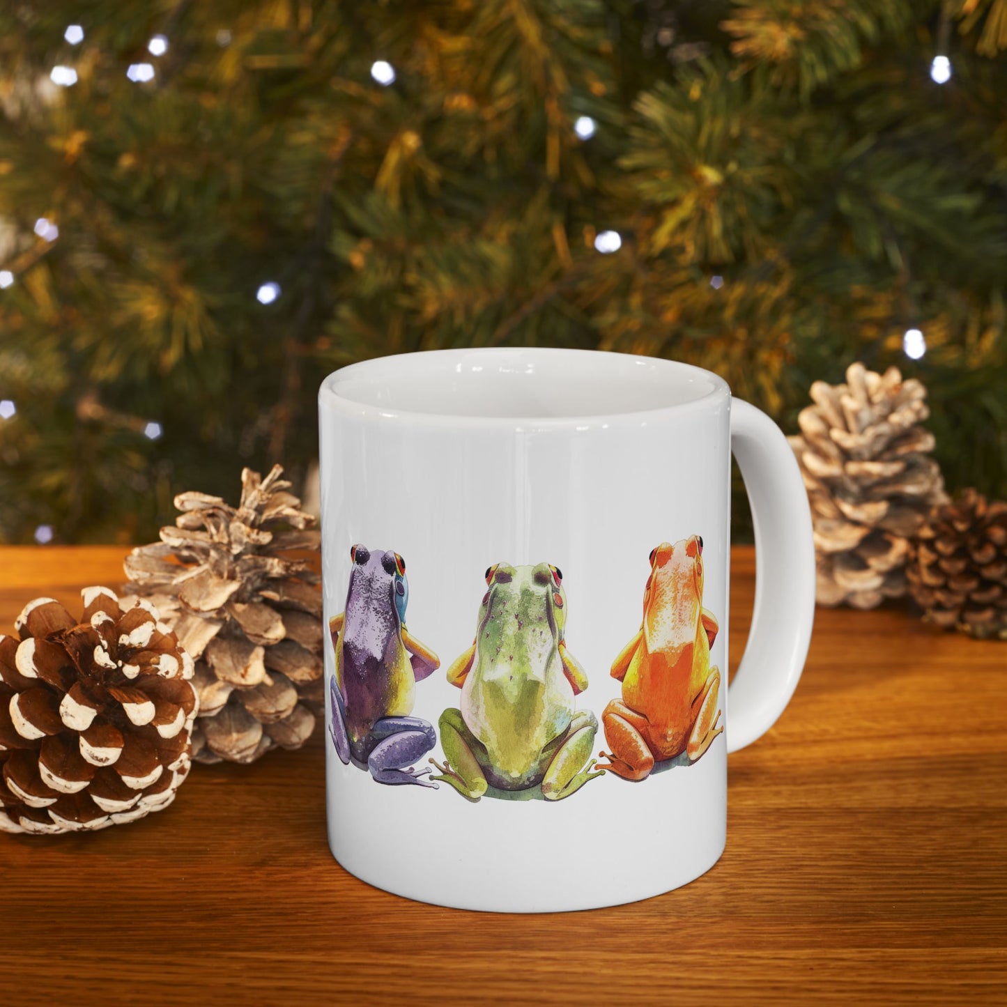 Three Frogs Mug | Chosen Family Coffee Cup | Polyamory & Sisterwives Symbol Mug | Ethical Non-Monogamy Gift | Cozy Ceramic Mug