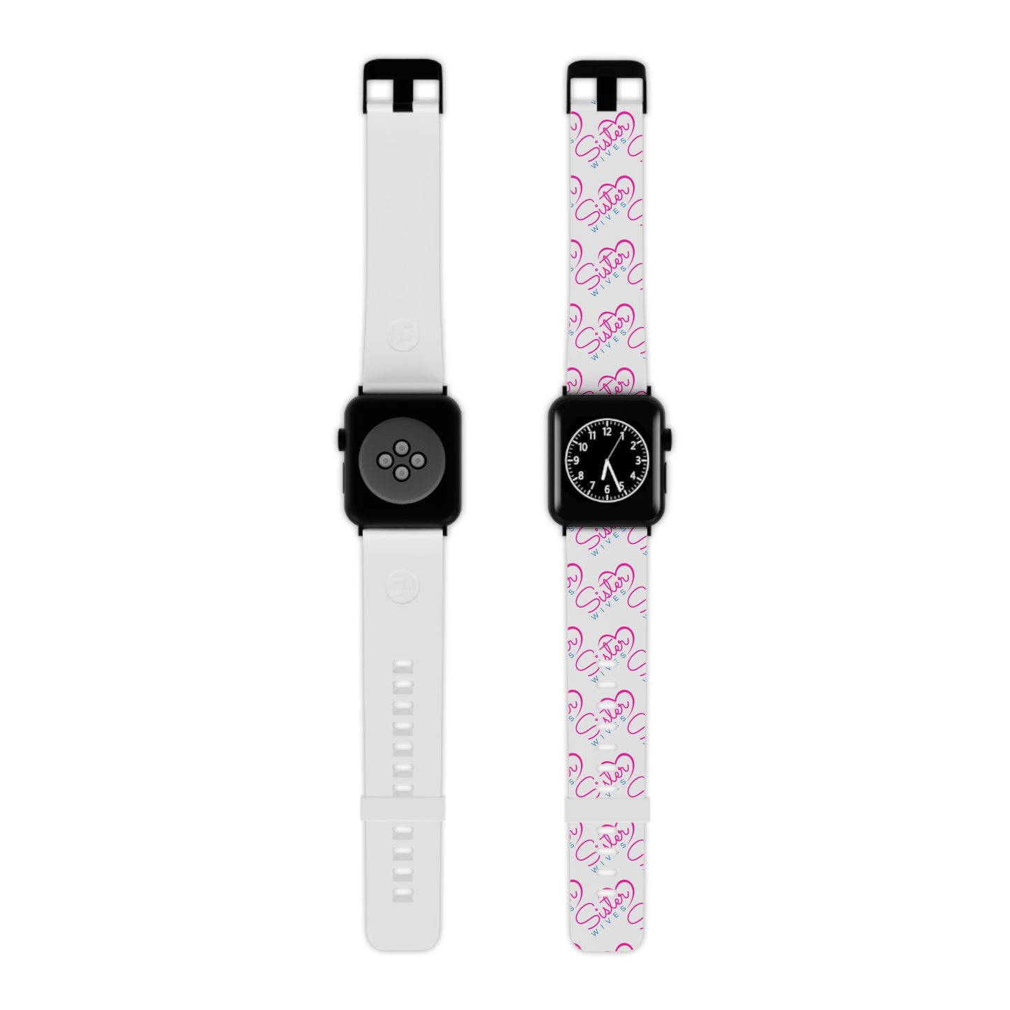 Sister Wives Logo Apple Watch Band — Pink Heart Script Pattern