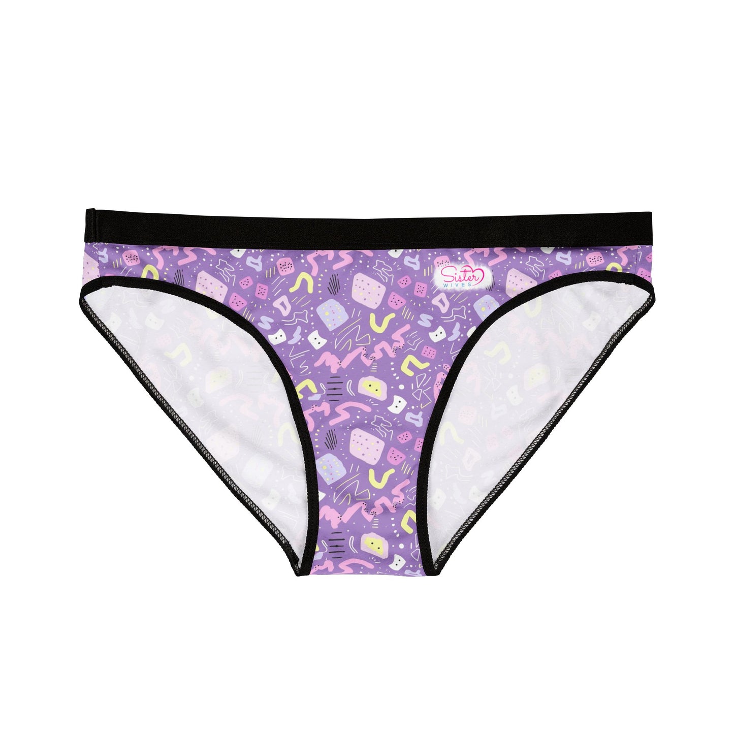 Sisterwives Retro Purple Pastel Print Women's Underwear, Vibrant Lingerie, Comfortable Panties, Gift for Her, Everyday Essentials, Colorful Intimates