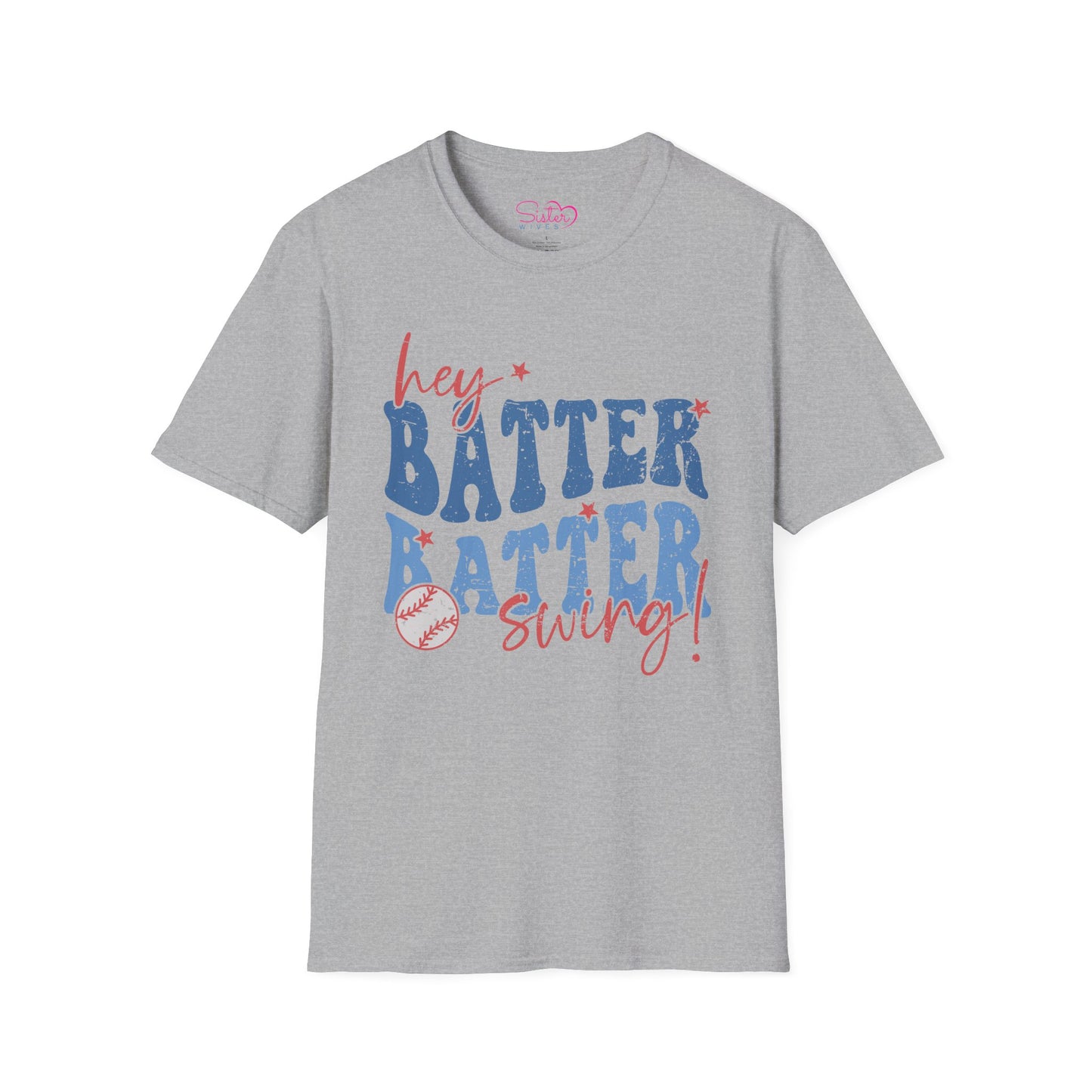Hey Batter Batter Swing T-Shirt | Playful Swinger Humor Tee | ENM & Polyamory Lifestyle Apparel