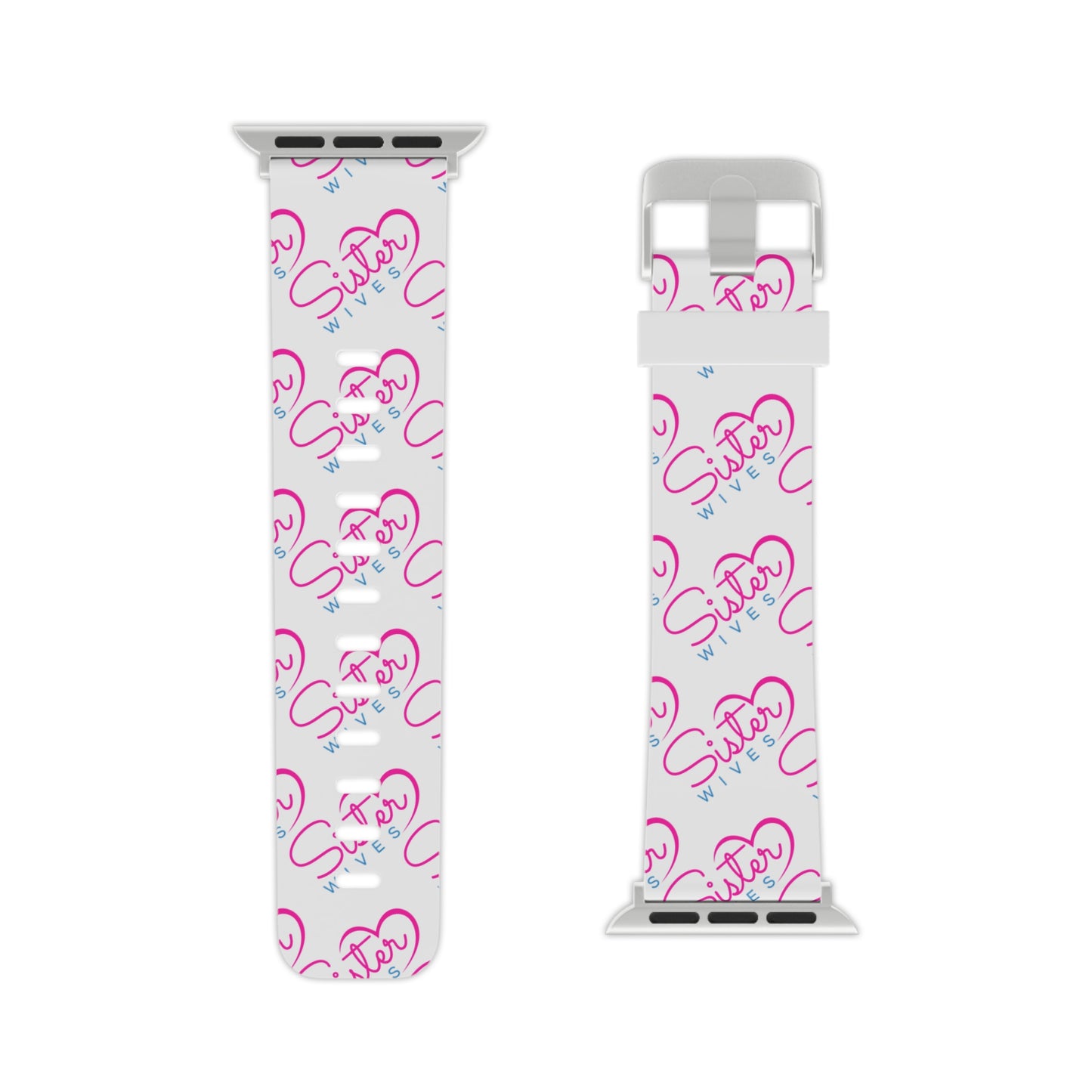 Sister Wives Logo Apple Watch Band — Pink Heart Script Pattern