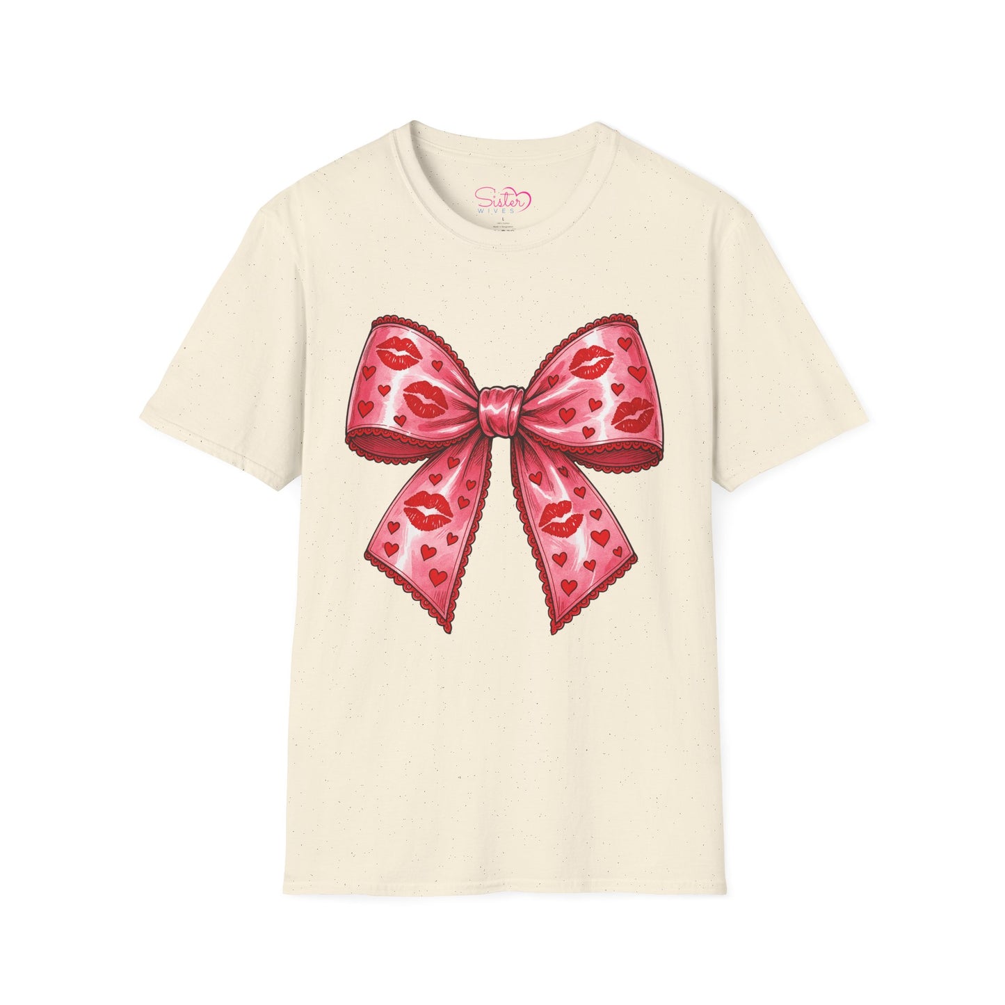 Red Coquette Bow Shirt – Flirty Valentine Bow T-Shirt, Polyamory ENM Non-Monogamy Symbol Tee, Unisex Gildan 64000
