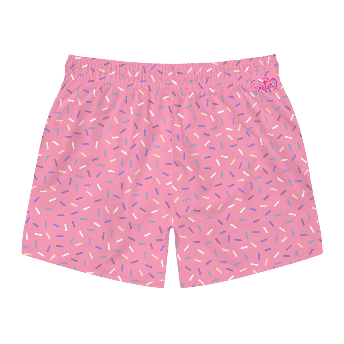 Men’s Rainbow Sprinkle Swim Trunks – Pastel Confetti Summer Swim Shorts, Fun Pool & Beach Board Shorts, Fast-Dry AOP Trunks