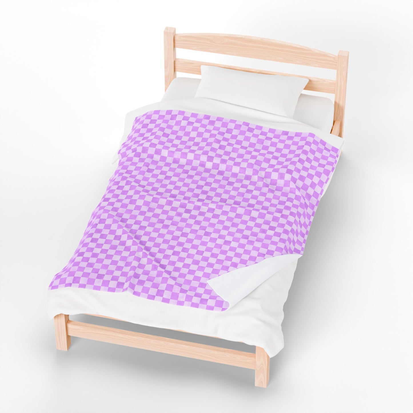 Lavender Checker Plush Blanket | Cozy Velveteen Throw | ENM & Polyamory Friendly Home Decor | Chosen Family Aesthetic Blanket