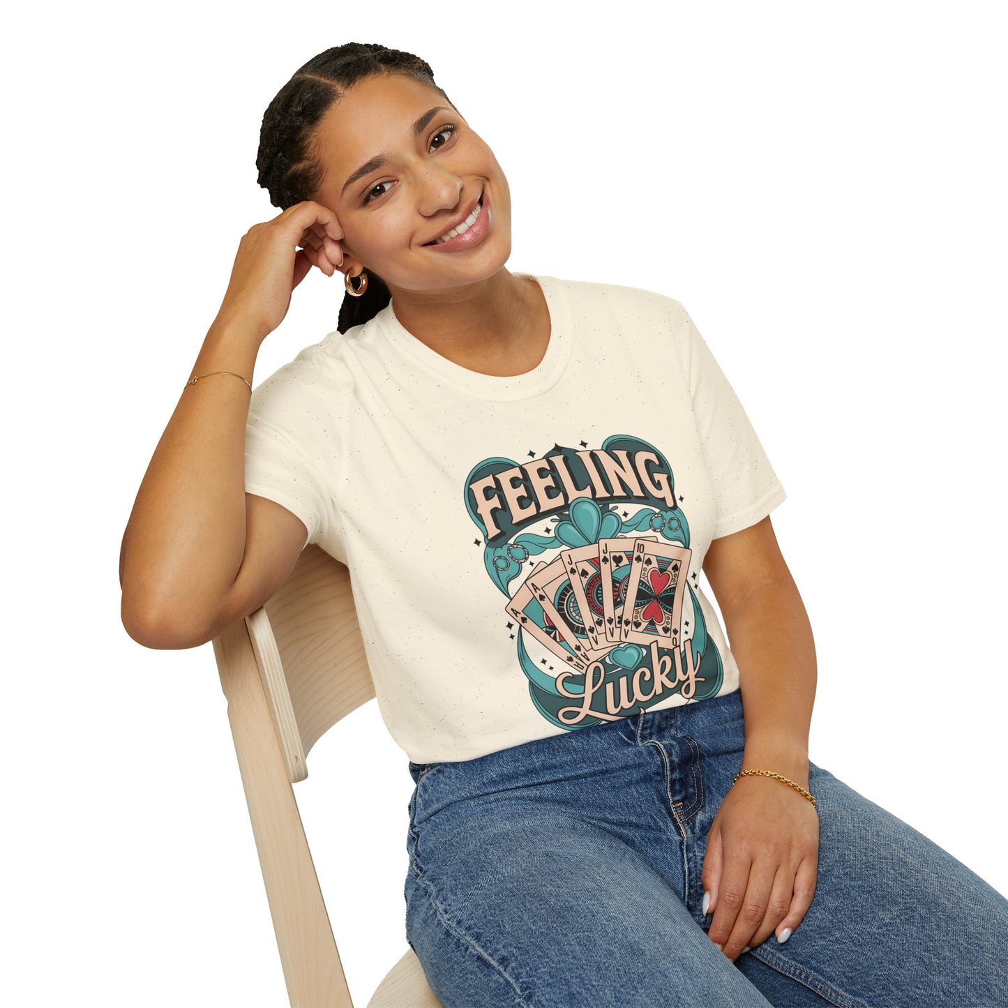Feeling Lucky Shirt – Vintage Casino Graphic Tee, Lucky Cards St Patrick’s Day Shirt, Poly-Friendly ENM Unisex Gildan 64000