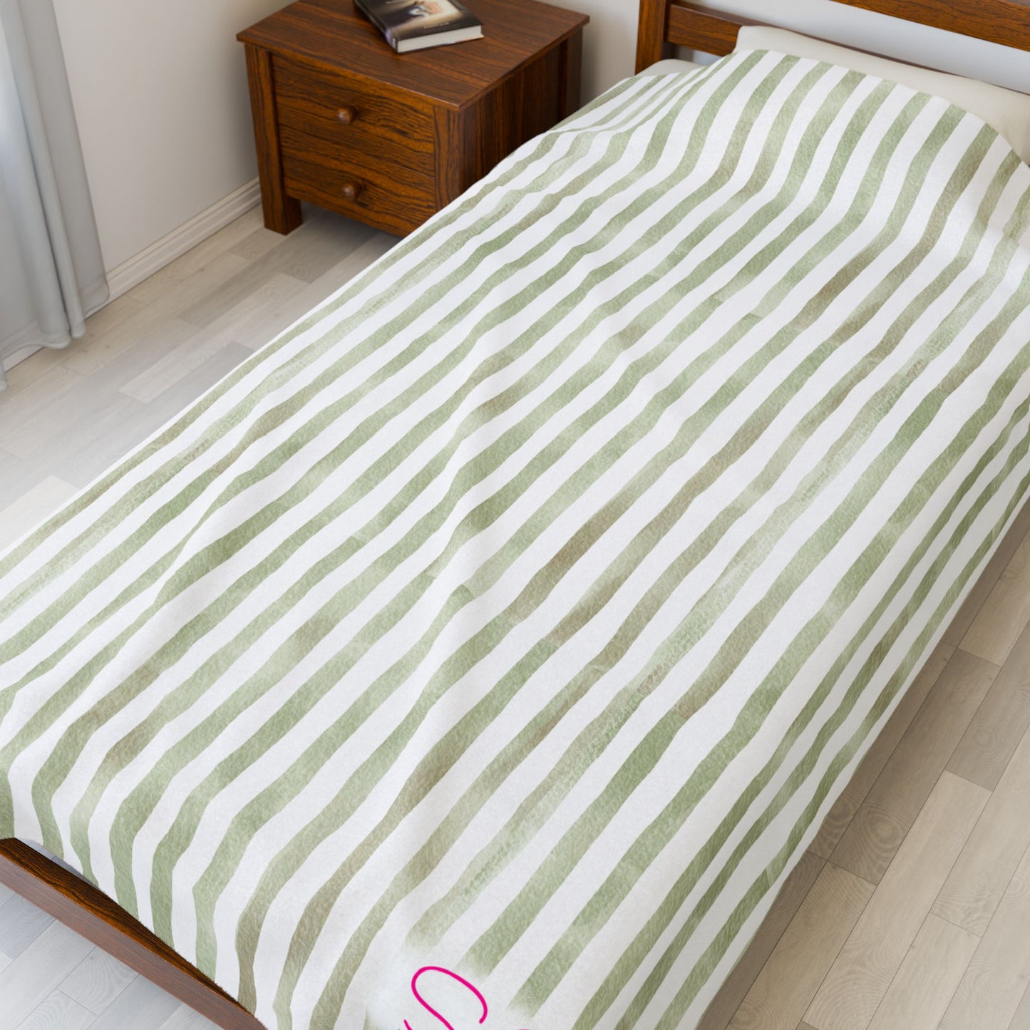 Soft Stripe Throw Blanket – Polyamory Sisterwives ENM Friendly Home Decor | Swinger Lifestyle Cozy Blanket | Minimalist Blush Stripe Throw