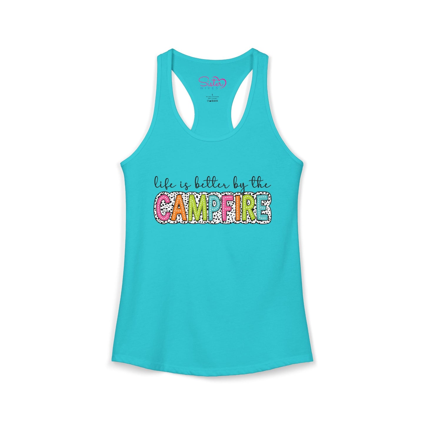 Campfire Racerback Tank | Cozy Outdoorsy Summer Tank Top | Chosen Family Camping Shirt | Inclusive Lifestyle Apparel
