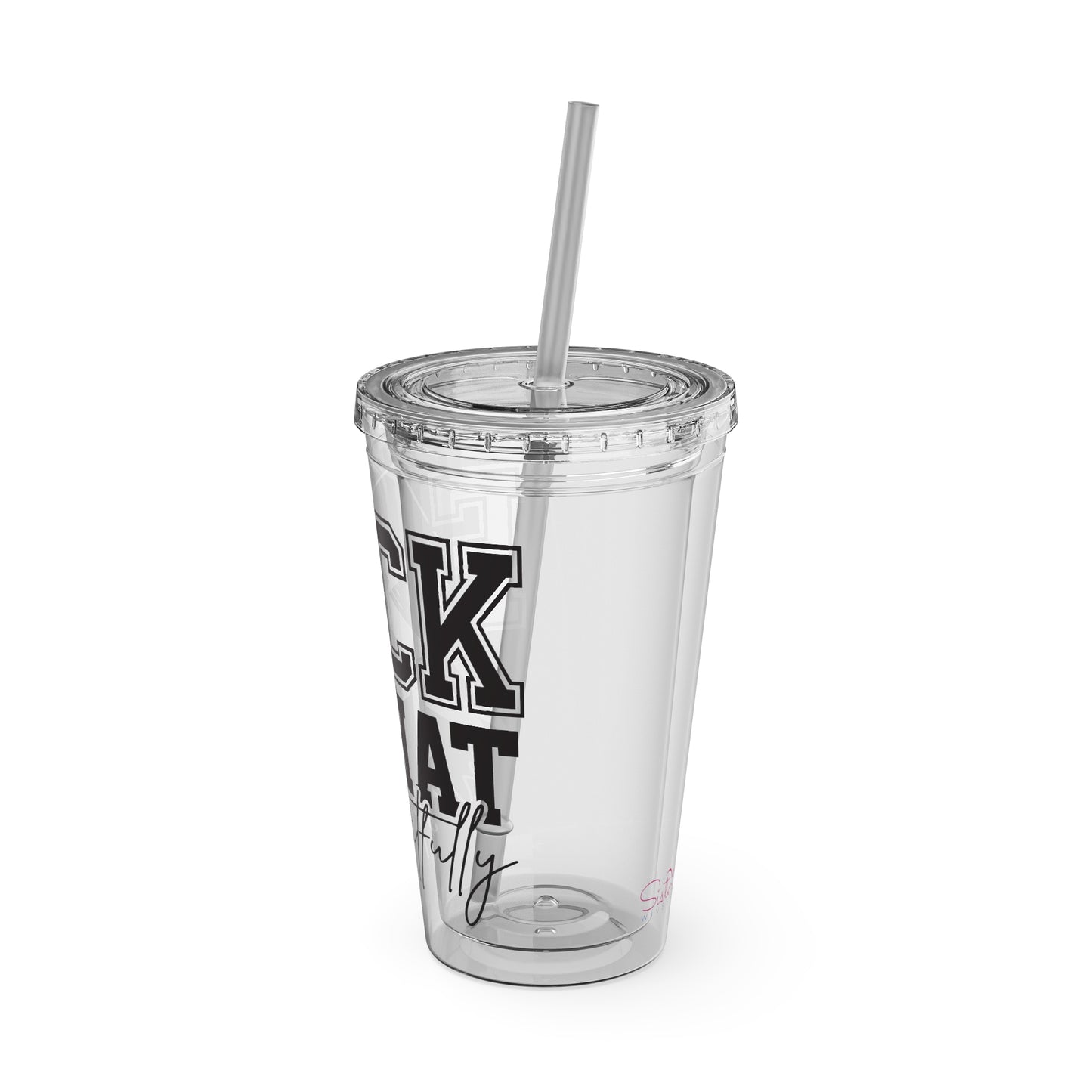 Fuck That, Respectfully” 16oz Sunsplash Tumbler | Funny Sarcastic Humor Cup | Sassy Attitude Drinkware | Bold Statement Travel Tumbler | Snarky Gift