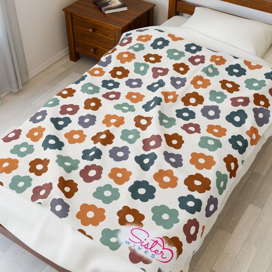 Boho Floral Throw Blanket – Cozy Botanical Home Decor | Polyamory & ENM Friendly