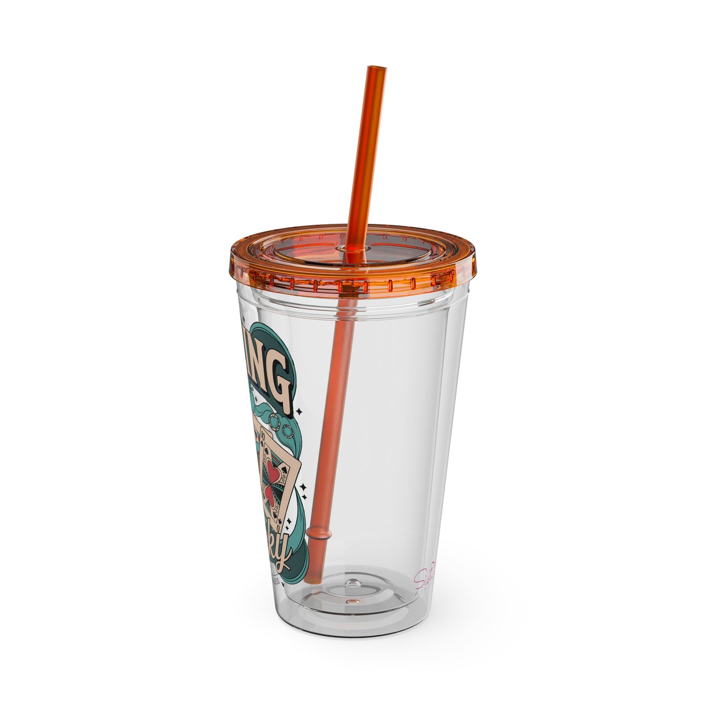 Feeling Lucky? Swinger Lifestyle 16oz Sunsplash Tumbler | Polyamory Pride Cup | ENM Drinkware | Ethical Non-Monogamy Gift | Open Relationship Aesthetic | Lifestyle Party Travel Cup