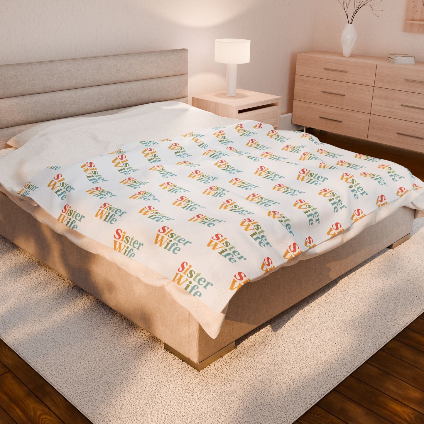 Sister Wife Rainbow Blanket – Polyamory & Ethical Non-Monogamy Plush Throw | Cozy Sisterwives Pride Bedding