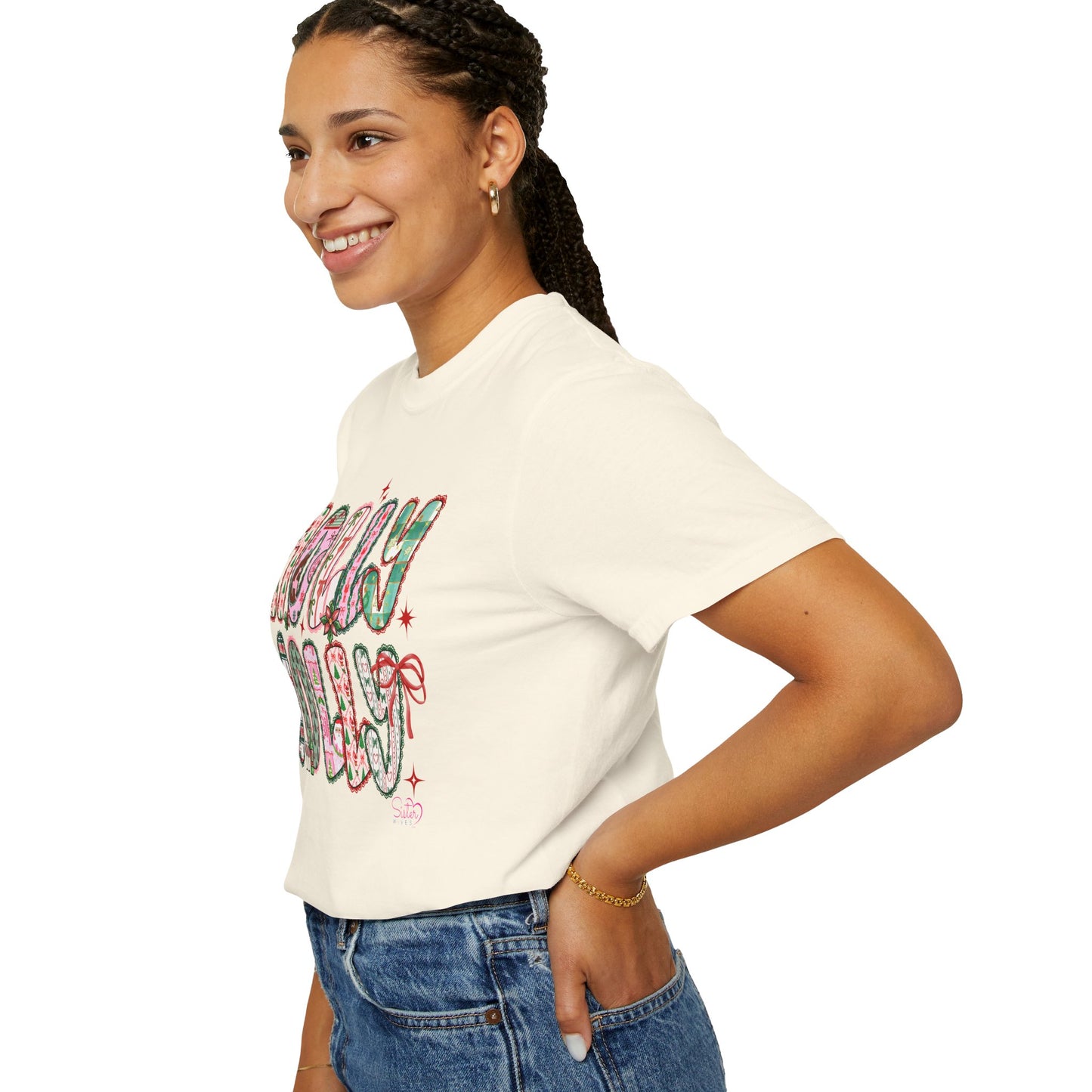 Holly Jolly Holiday Coquette T-Shirt, Unisex Festive Tee, Christmas Shirt, Cute Gift for Her, Holiday Party Wear
