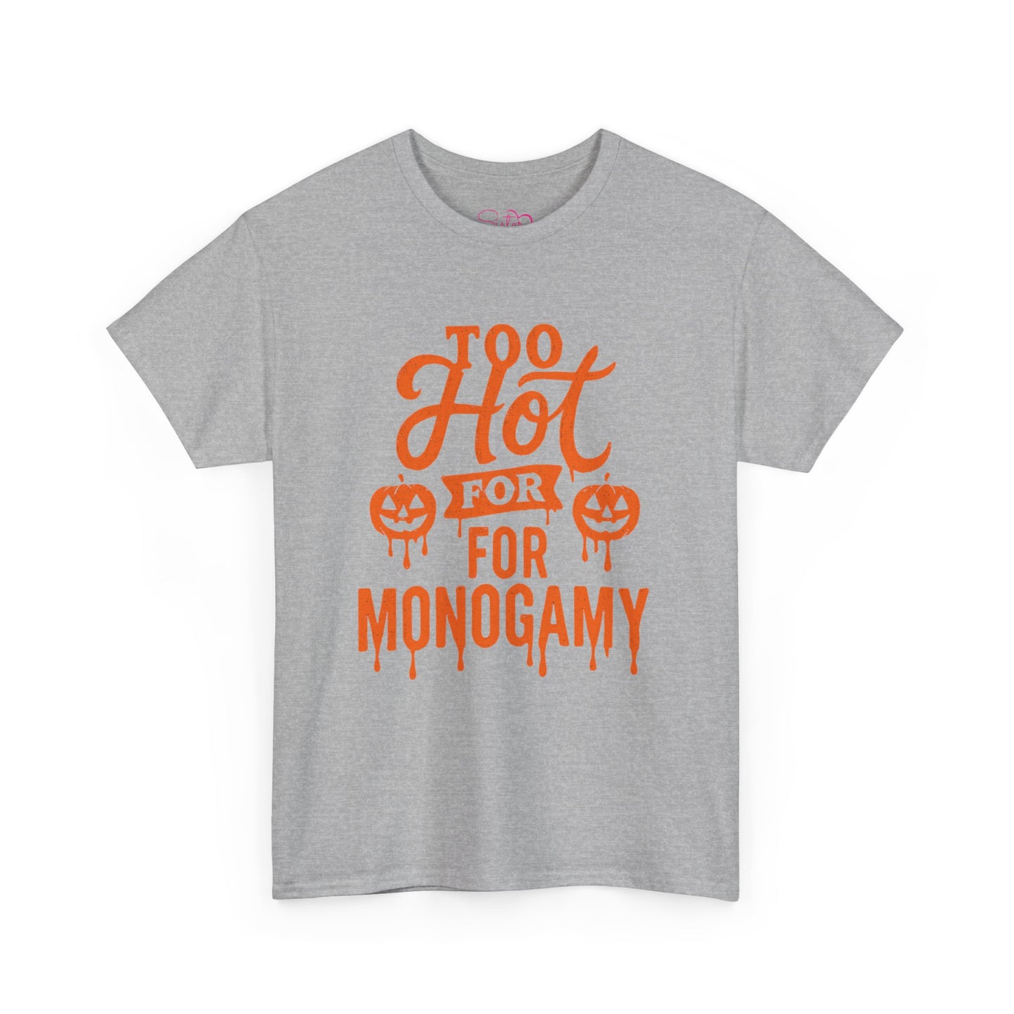 Too Hot for Monogamy Halloween Tee, Unisex Cotton Shirt, Funny Halloween Gift, Spooky Party Top, Casual Fall Apparel