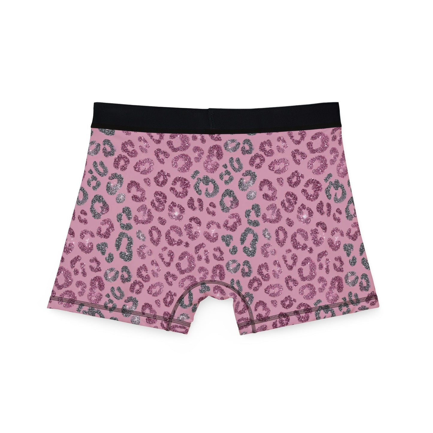 Men’s Valentine’s Leopard Boxer Briefs – Pink Heart Leopard Boxers, Polyamory & Swinger Friendly Underwear, ENM Pride, Matching Couples Sets Available