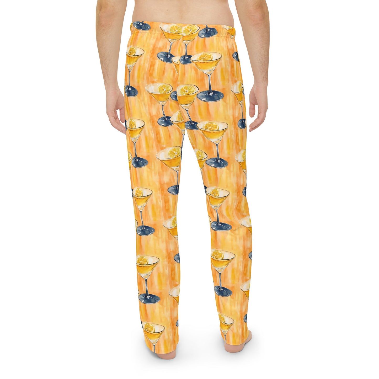Men’s Citrus Cocktail Pajama Pants | Citrus Martini Lounge Pants | Playful Bar Cart Sleepwear | Polyamory & ENM Friendly