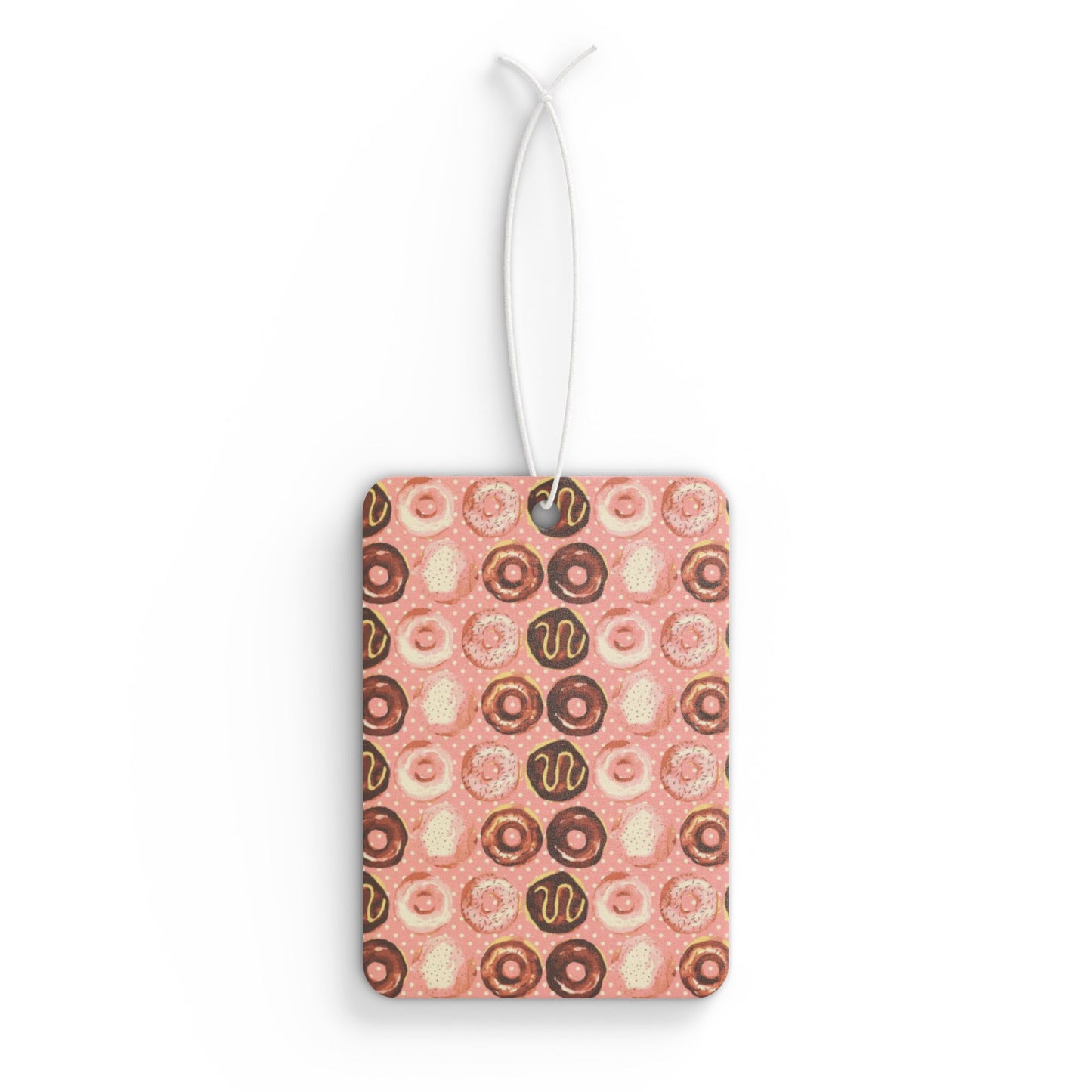 Pink Donut Aesthetic Car Air Freshener – Cute Pastel Foodie Hanging Diffuser | Pine, New Car & Black Ice Scents