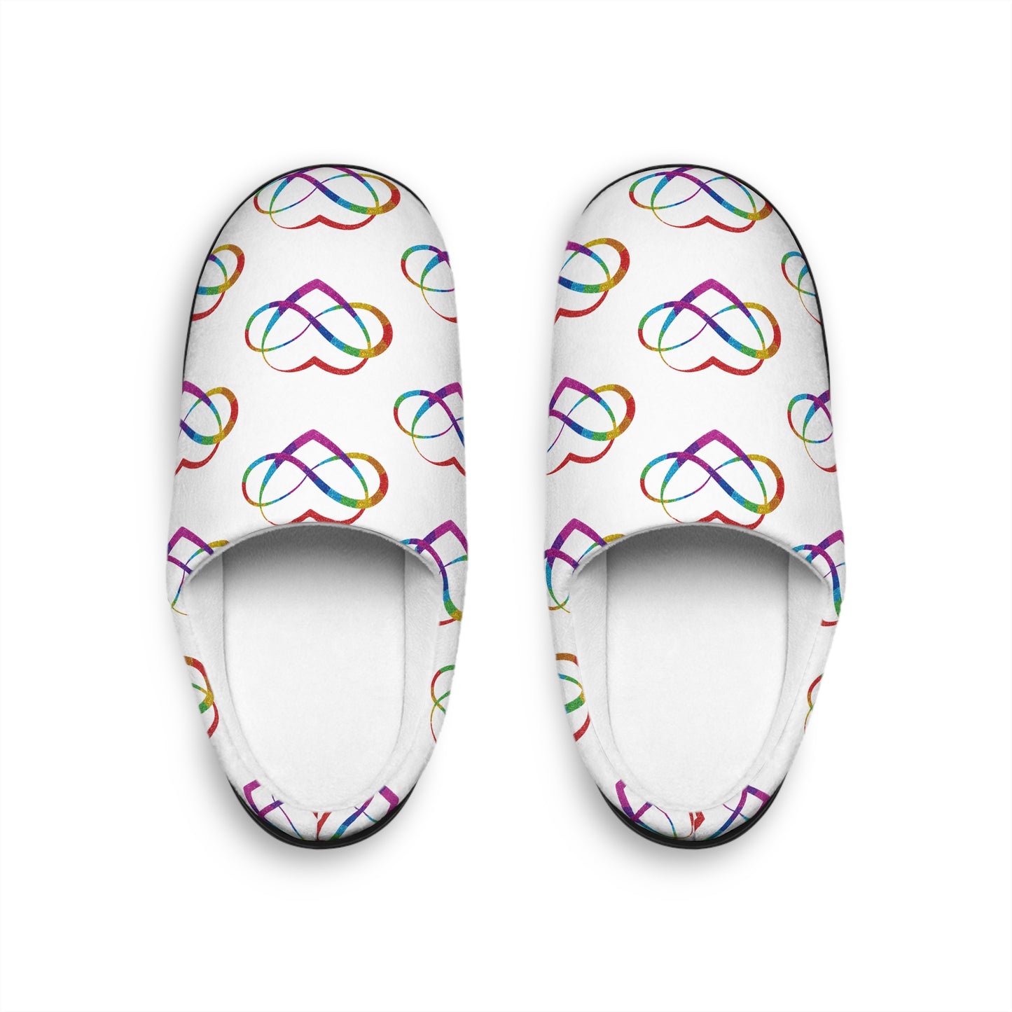 Women's Rainbow Heart Indoor Slippers — Cozy Slip-On House Shoes
