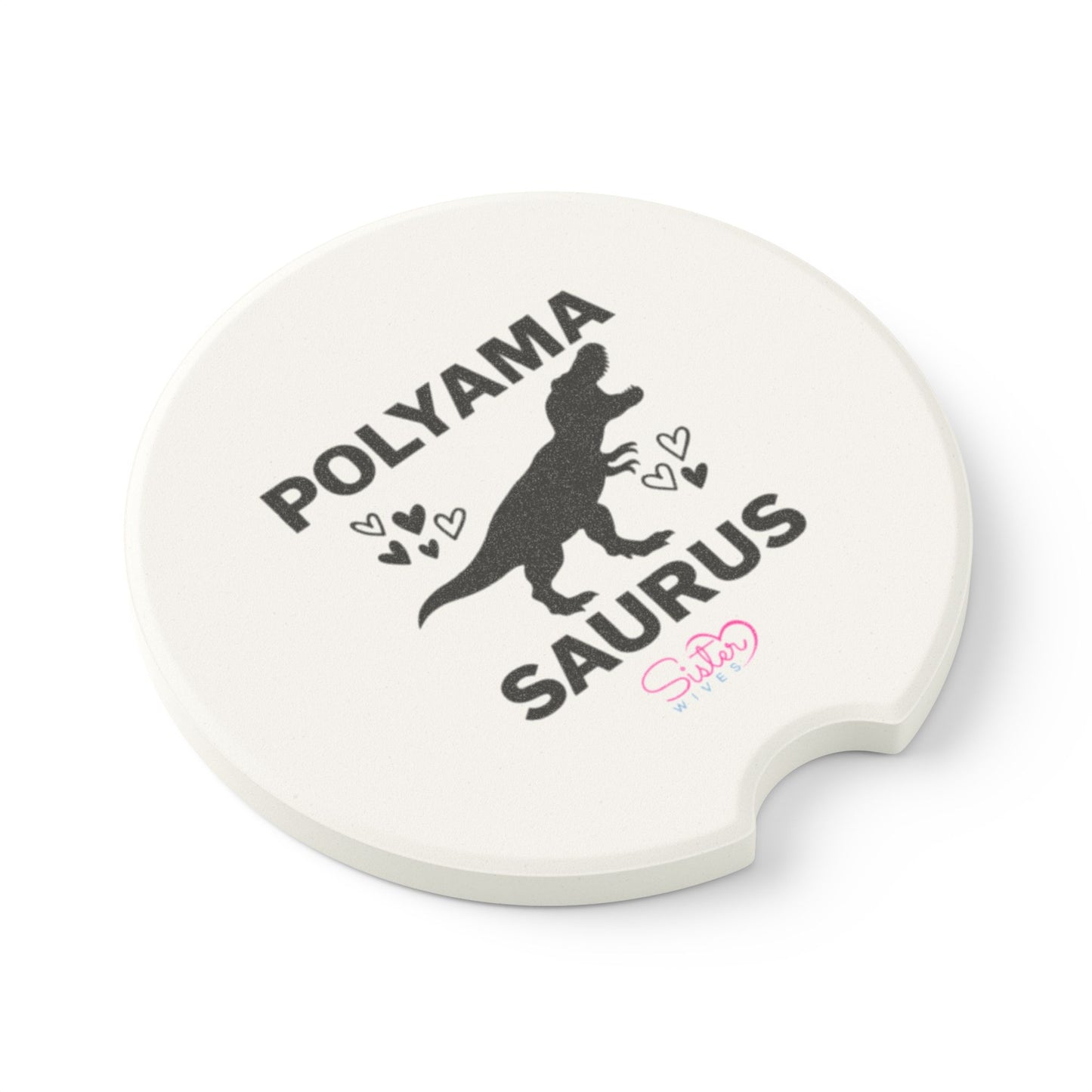 Soapstone Car Coaster Polyamory Dinosaur