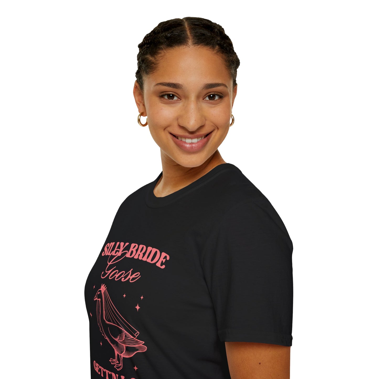 Silly Bride Goose Gettin Loose Shirt – Funny Bachelorette Party Tee, Bride Humor Wedding Shirt, Poly-Friendly Unisex Gildan 64000