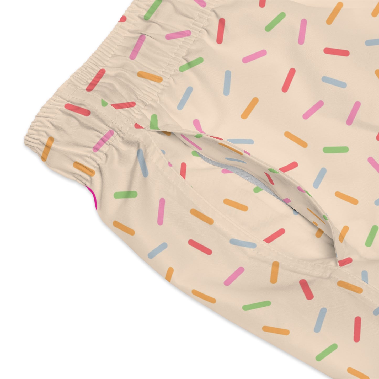 Men’s Rainbow Sprinkle Swim Trunks – Pastel Confetti Summer Swim Shorts, Fun Pool & Beach Board Shorts, Fast-Dry AOP Trunks