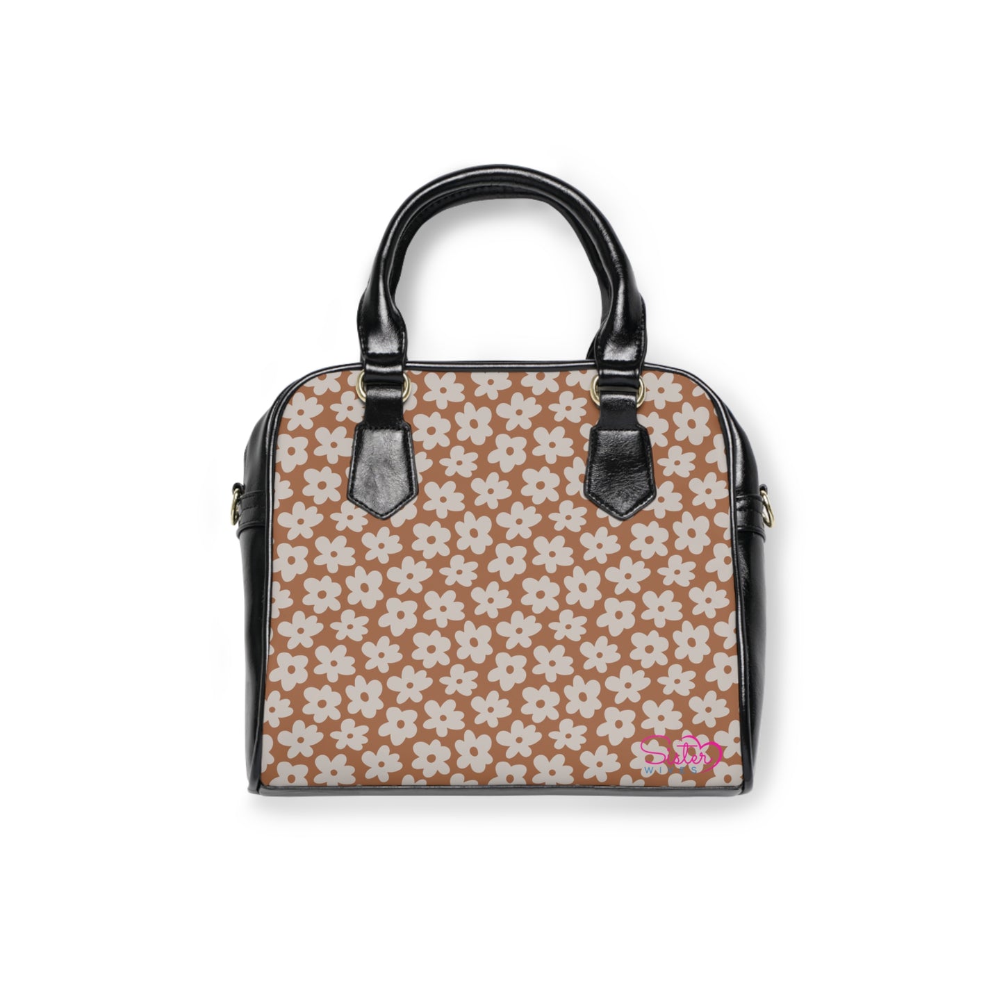 Retro Daisy Floral Shoulder Handbag – Vintage Flower PU Leather Purse, Polyamory & ENM Friendly Fashion Bag, Love-Positive Gift