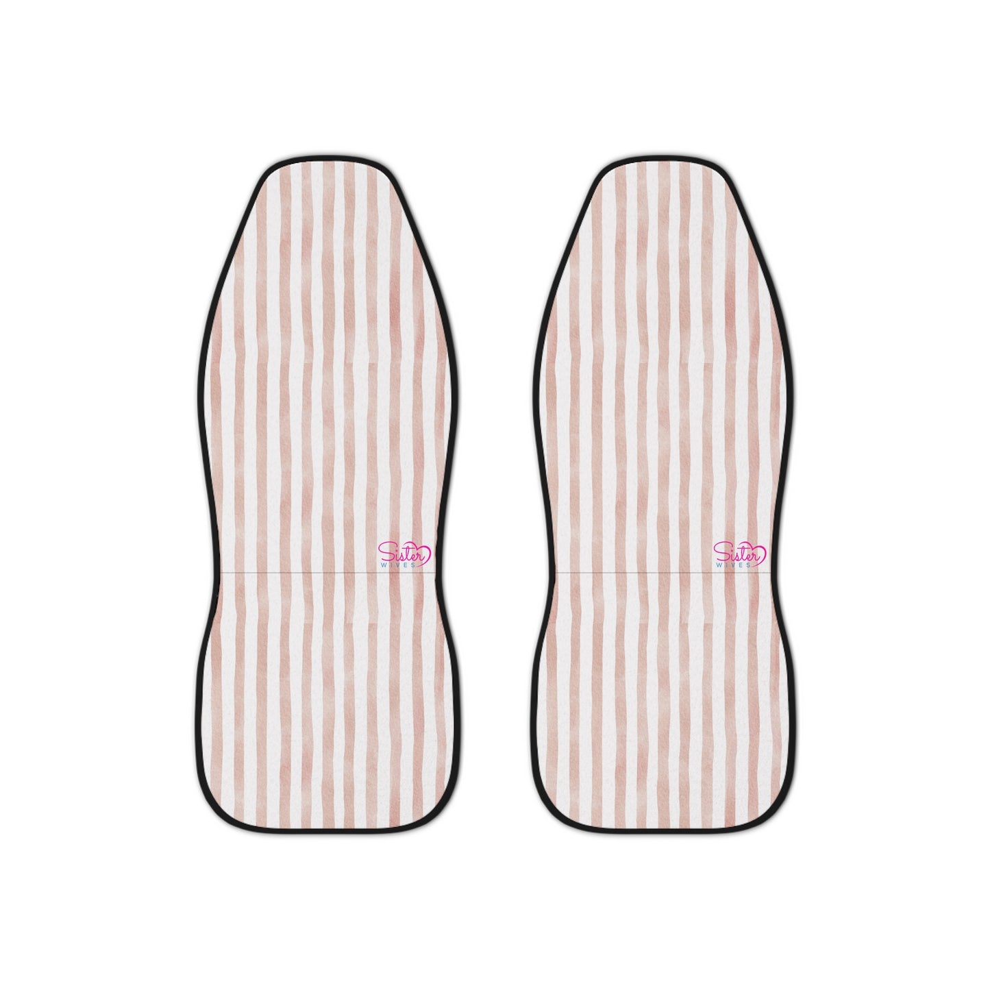 Pink Stripe Car Seat Covers – Minimalist Boho Auto Decor | Polyamory & ENM Friendly