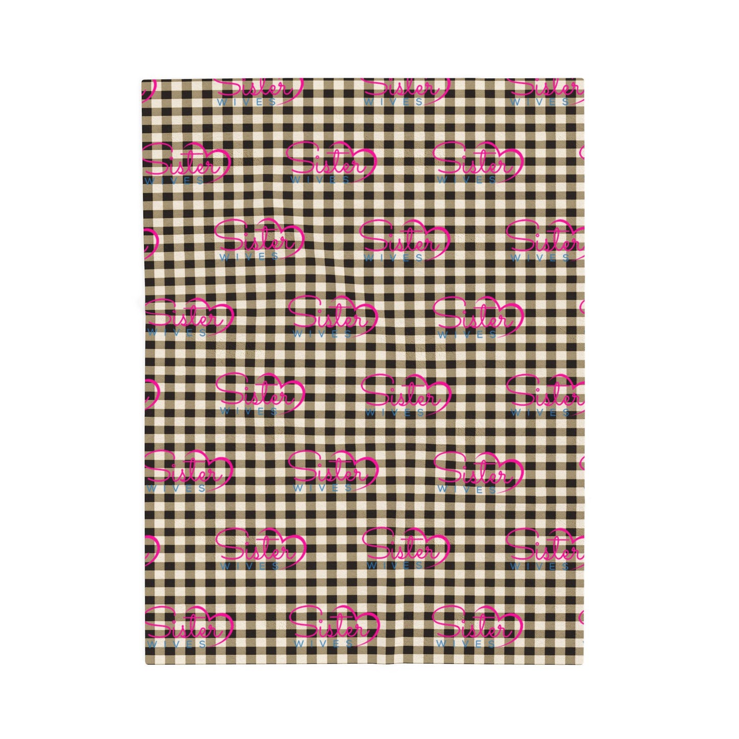 Sister Wives Black & White Checkered Velveteen Plush Blanket