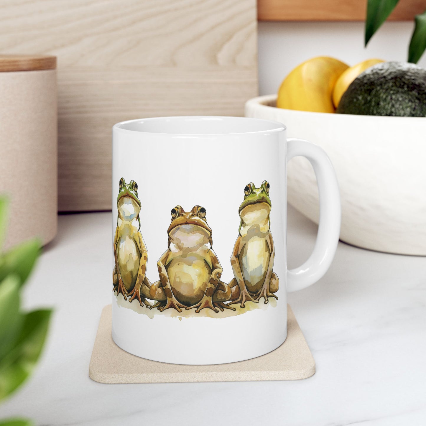Three Frogs Mug | Chosen Family Coffee Cup | Polyamory & Sisterwives Symbol Mug | Ethical Non-Monogamy Gift | Cozy Ceramic Mug
