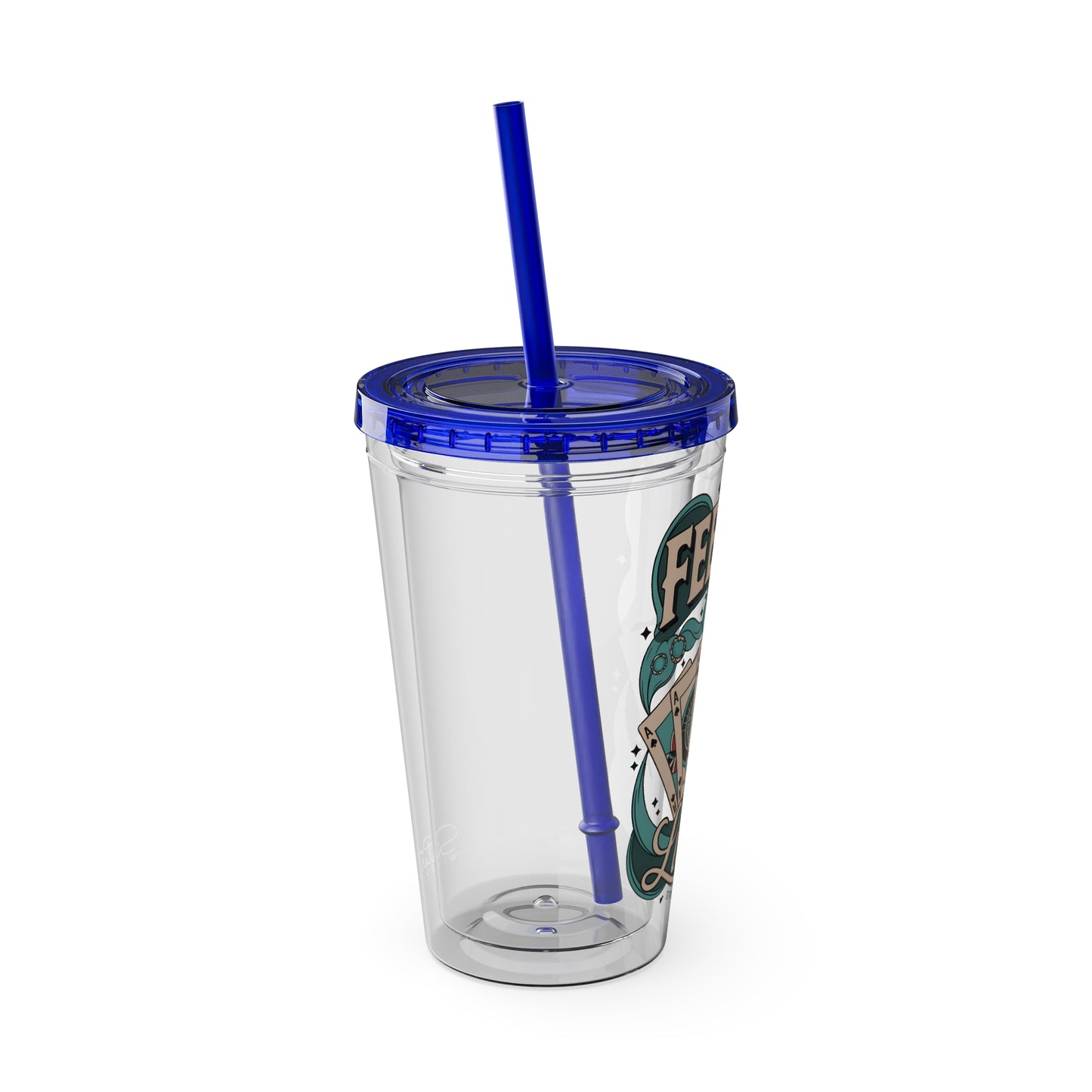 Feeling Lucky? Swinger Lifestyle 16oz Sunsplash Tumbler | Polyamory Pride Cup | ENM Drinkware | Ethical Non-Monogamy Gift | Open Relationship Aesthetic | Lifestyle Party Travel Cup