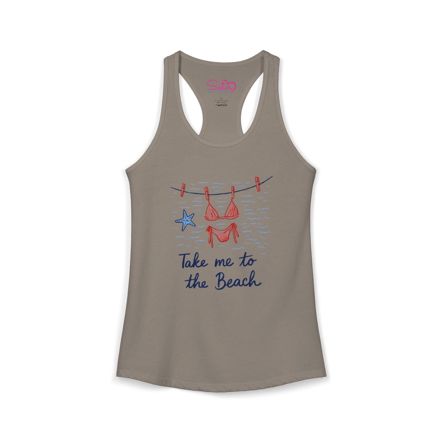 Take Me to the Beach Racerback Tank – Cute Summer Tank Top | Beach Lover Shirt | Vacation Graphic Tank