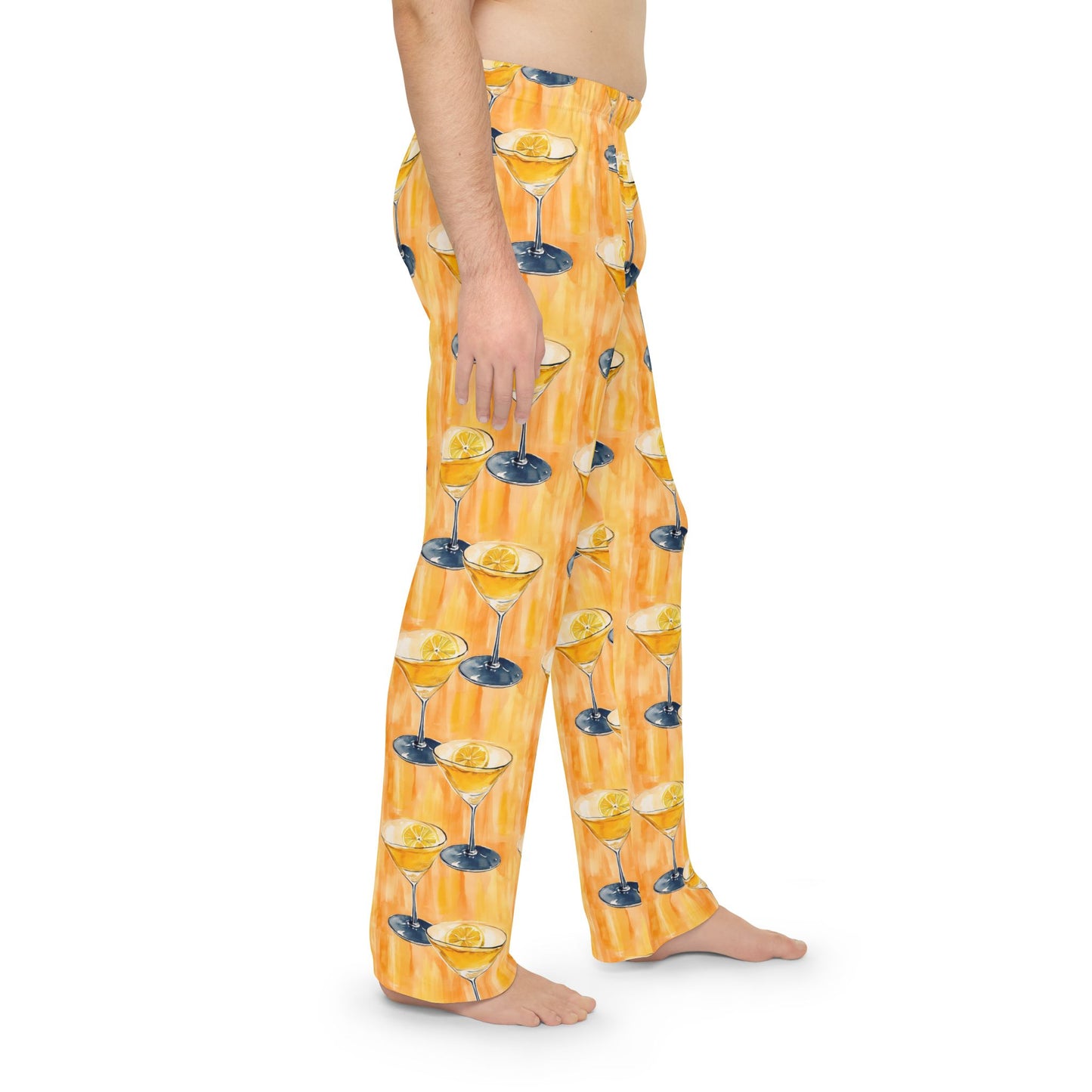 Men’s Citrus Cocktail Pajama Pants | Citrus Martini Lounge Pants | Playful Bar Cart Sleepwear | Polyamory & ENM Friendly